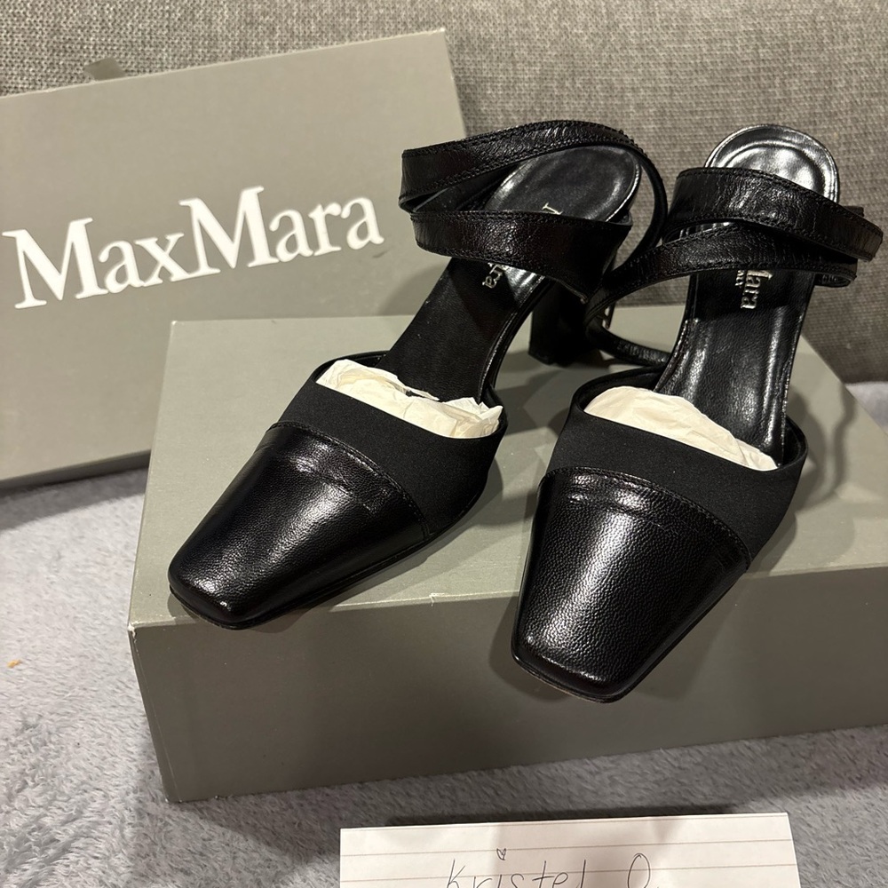 MaxMara Black Leather Heels